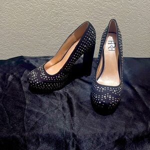 Size 6 Black studded 5 inch heels